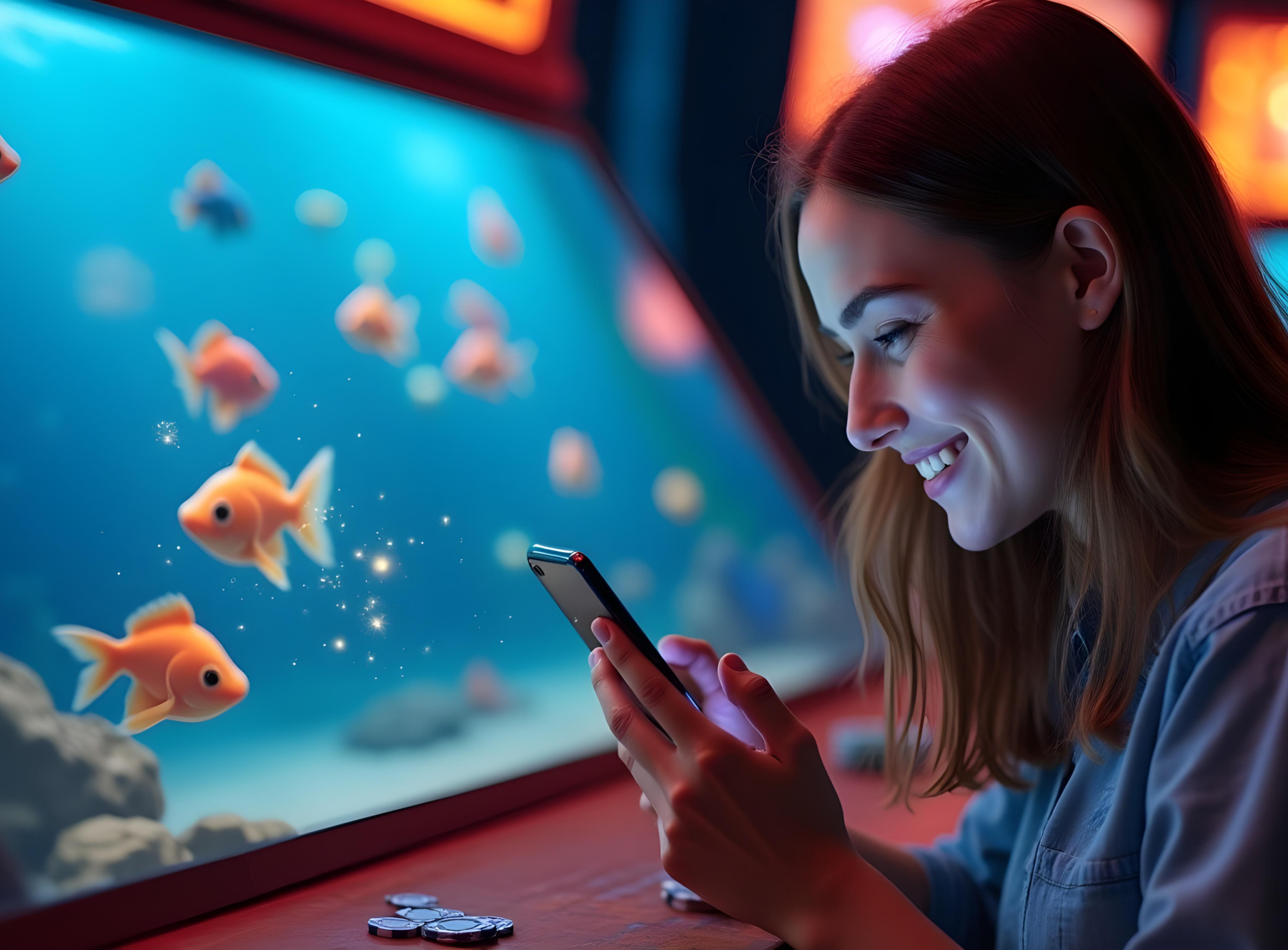 Image showing a live bonus round unfolding in a Fish Game Arcade shooter game with real-time effects and rewards
